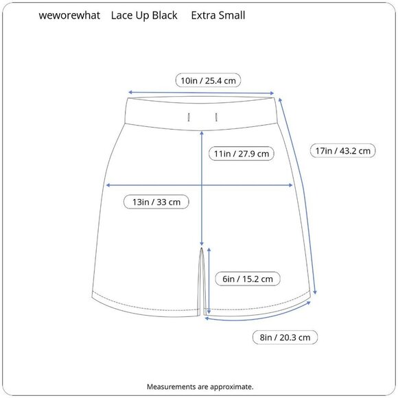 WeWoreWhat Lace Up Detail Black Biker Shorts High Rise 6" Inseam Extra Small XS - Picture 15 of 16